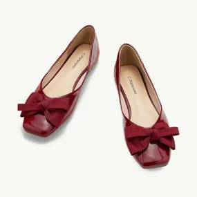 Patent Bow Ballerina Flats (Eva)