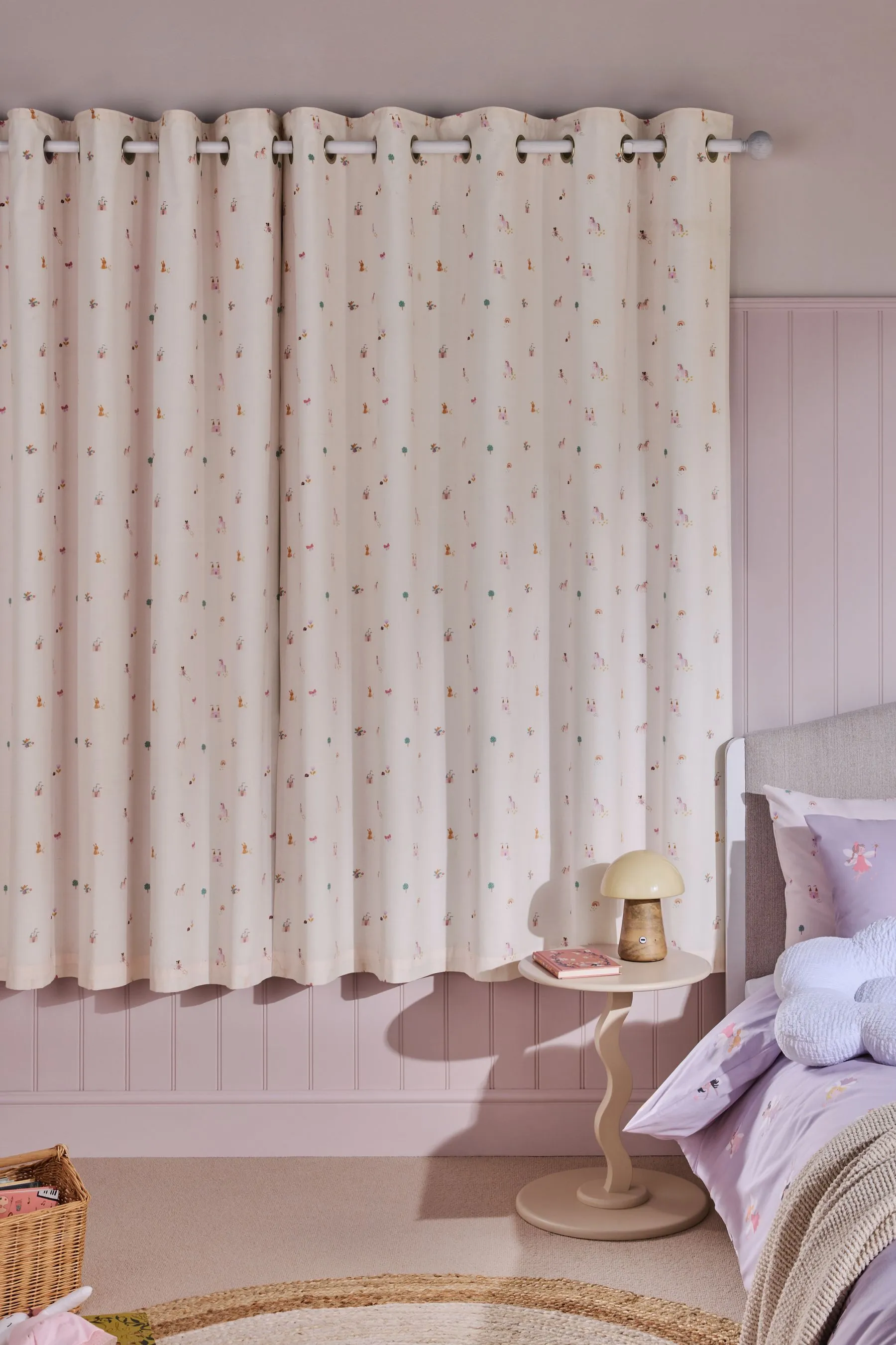 Pink Unicorn Castle Eyelet Blackout Curtains