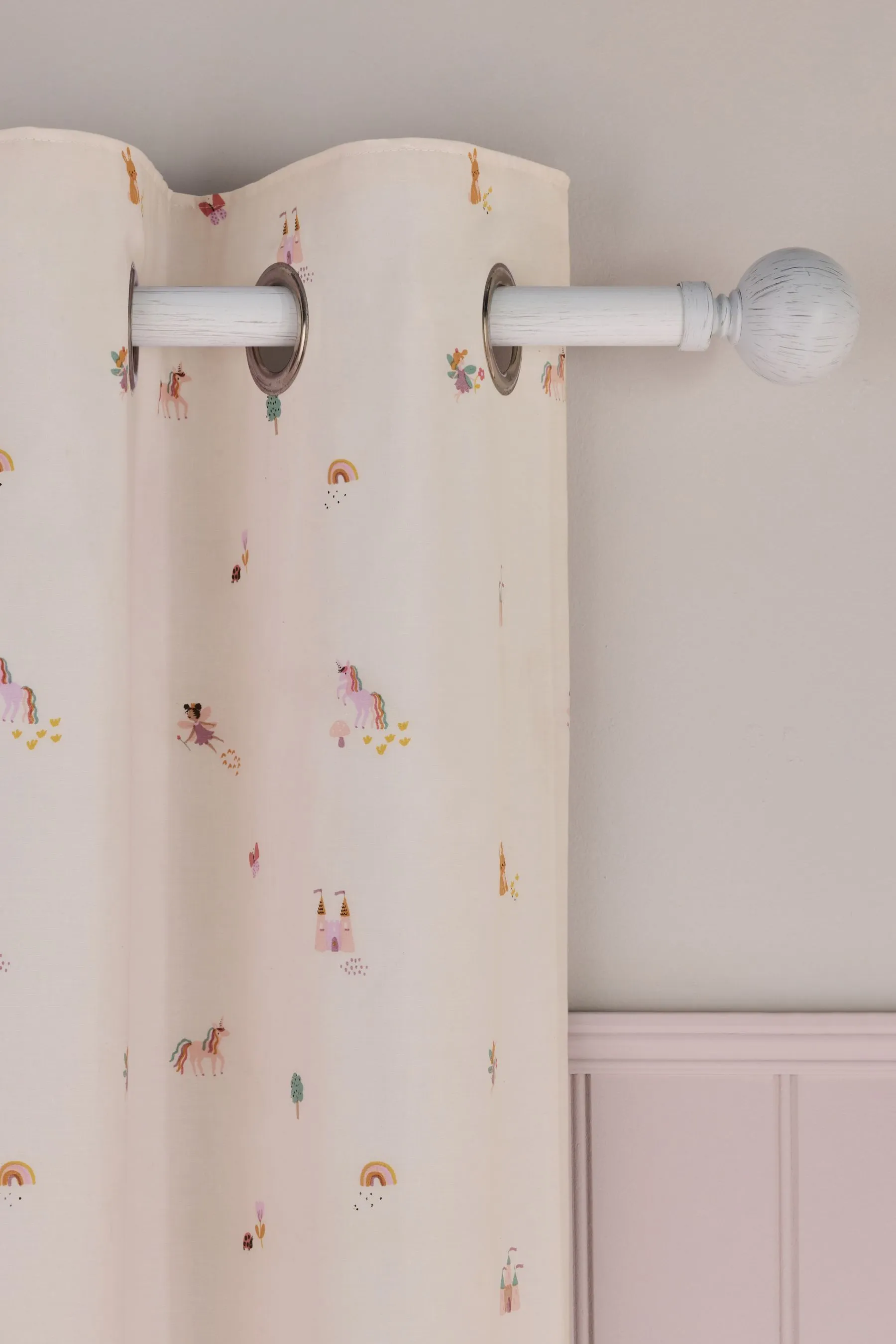 Pink Unicorn Castle Eyelet Blackout Curtains