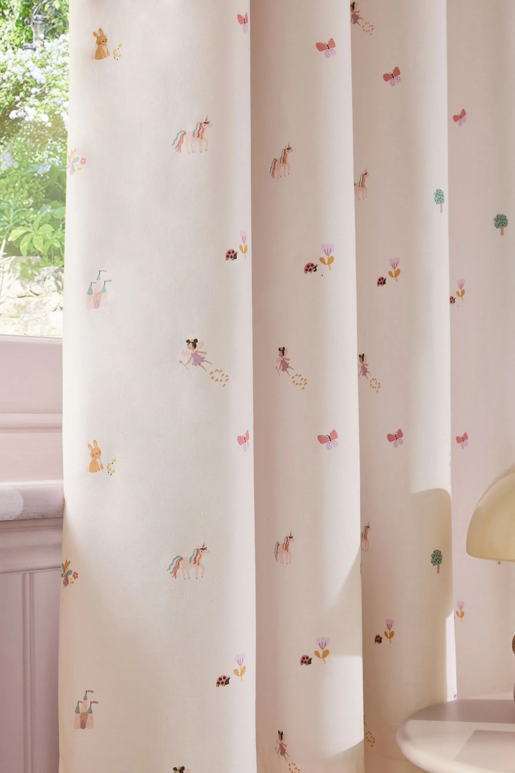 Pink Unicorn Castle Eyelet Blackout Curtains