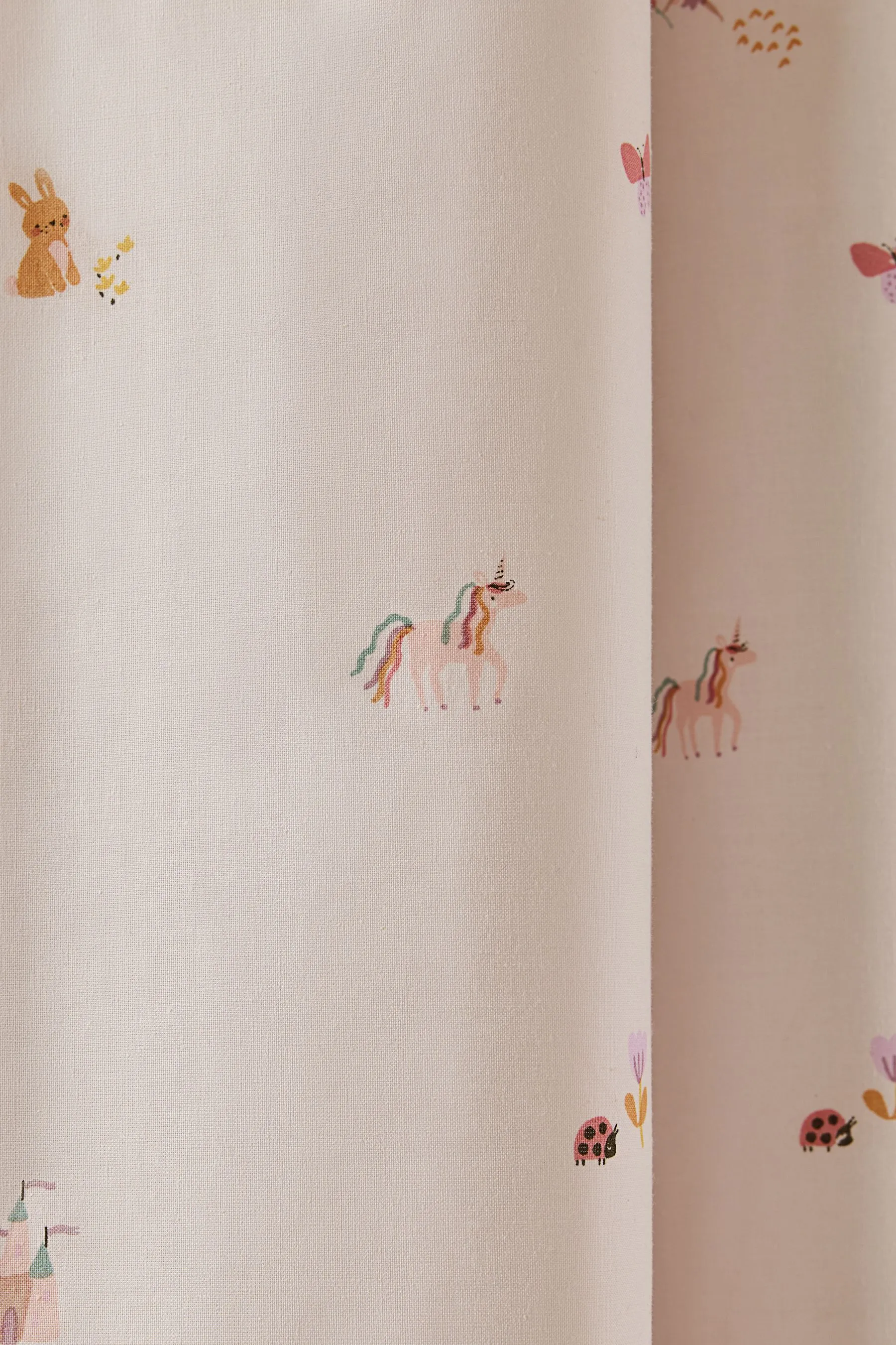 Pink Unicorn Castle Eyelet Blackout Curtains