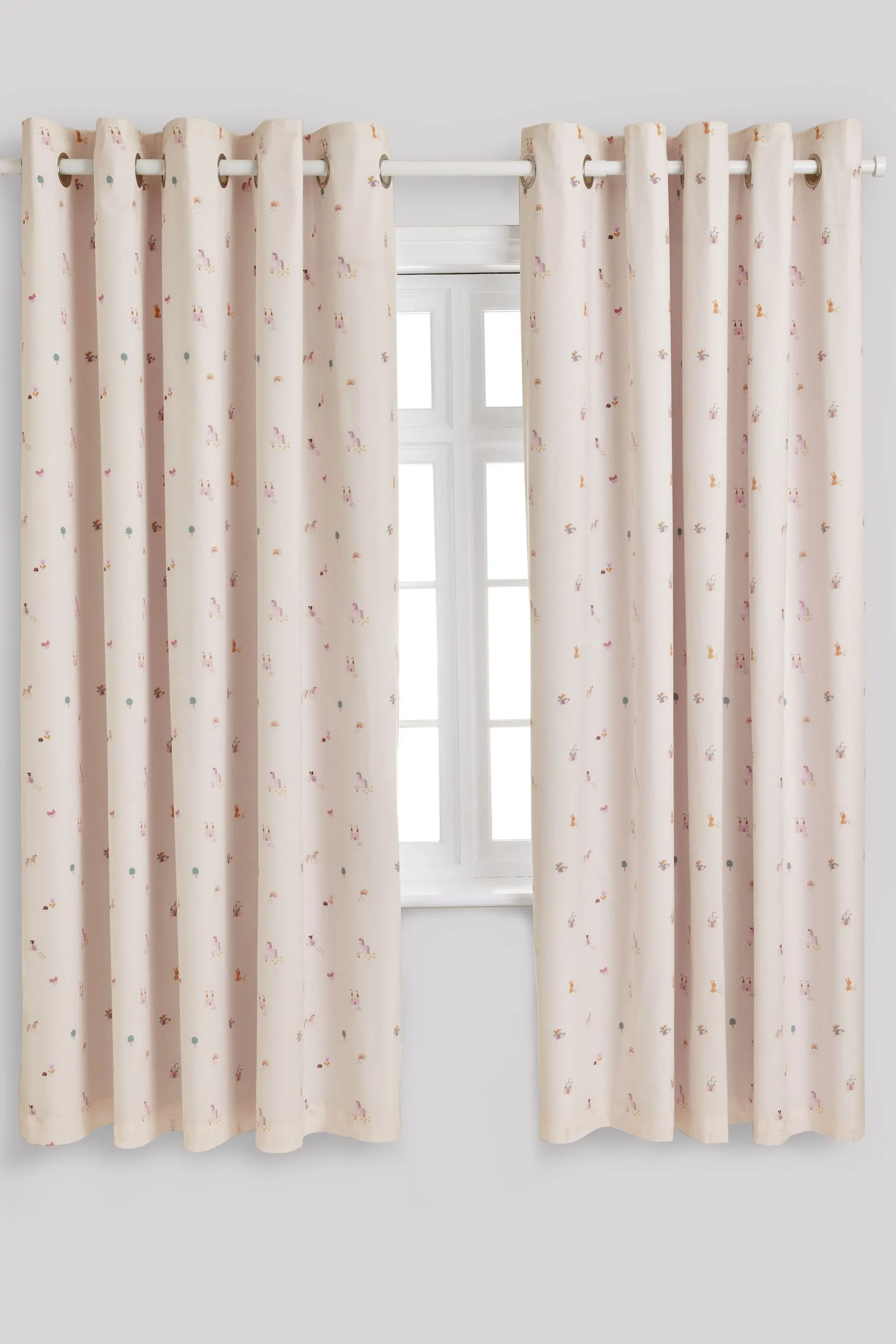 Pink Unicorn Castle Eyelet Blackout Curtains