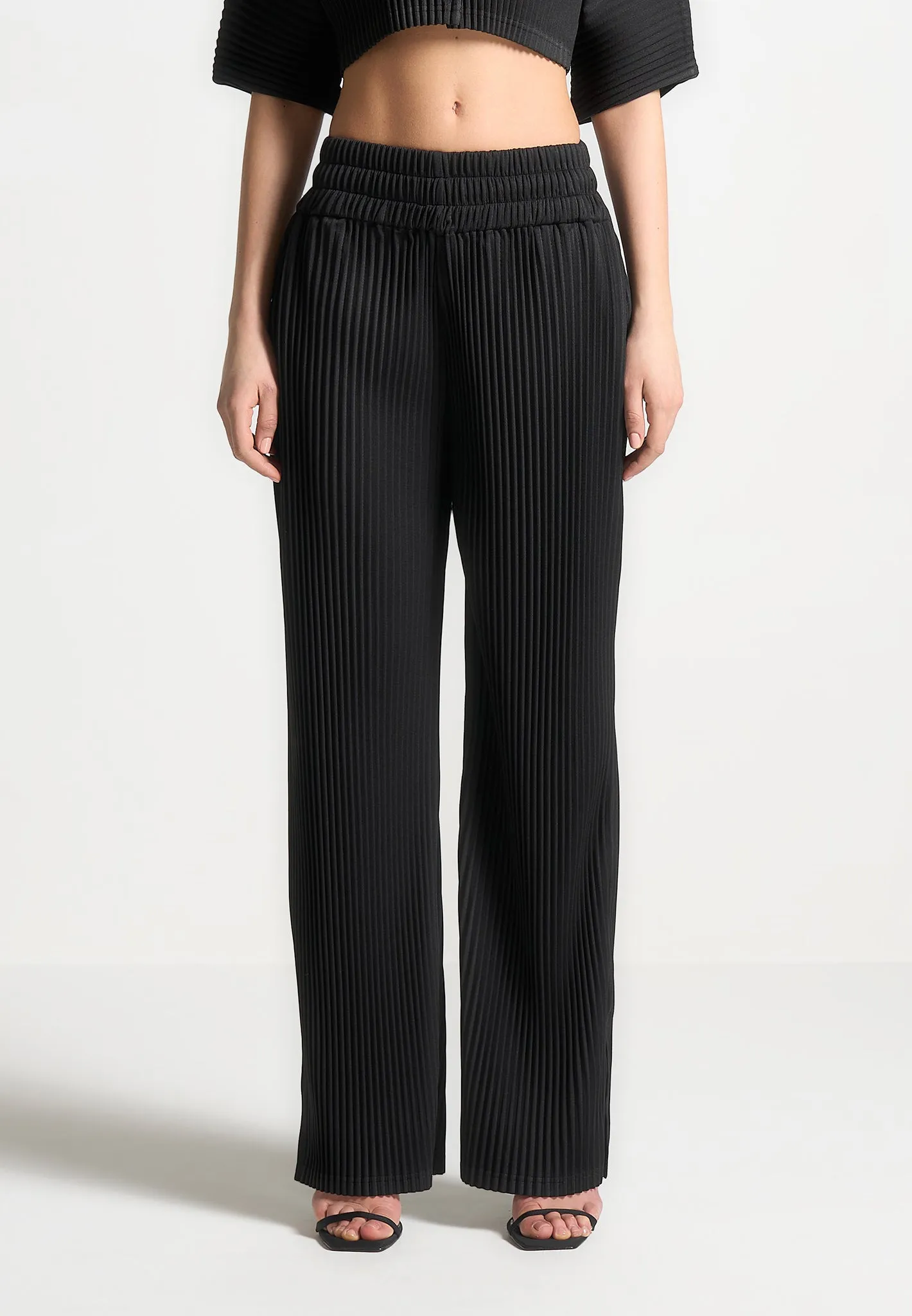 Pleated Trousers - Black