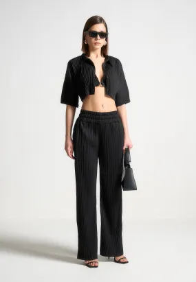 Pleated Trousers - Black