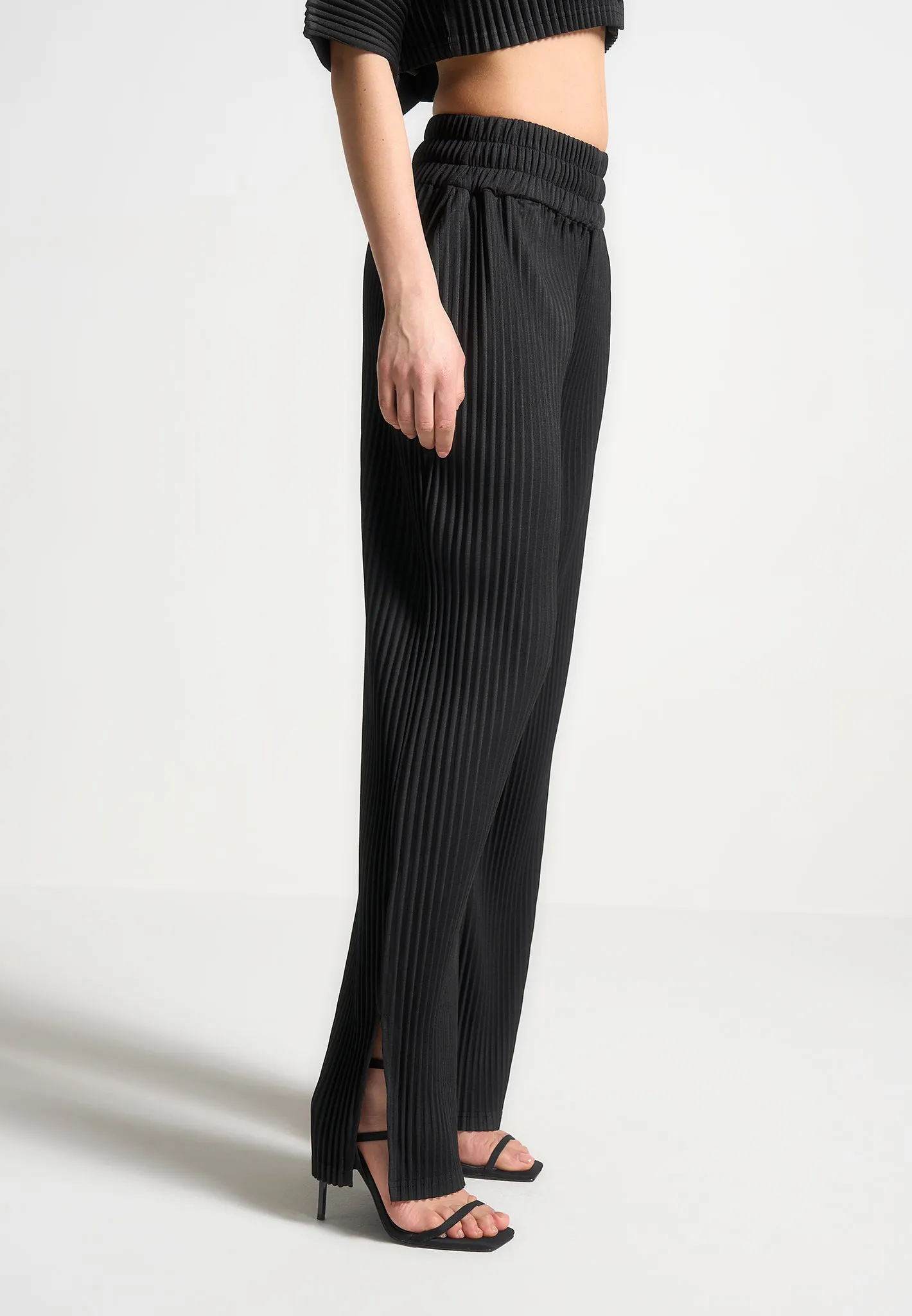 Pleated Trousers - Black