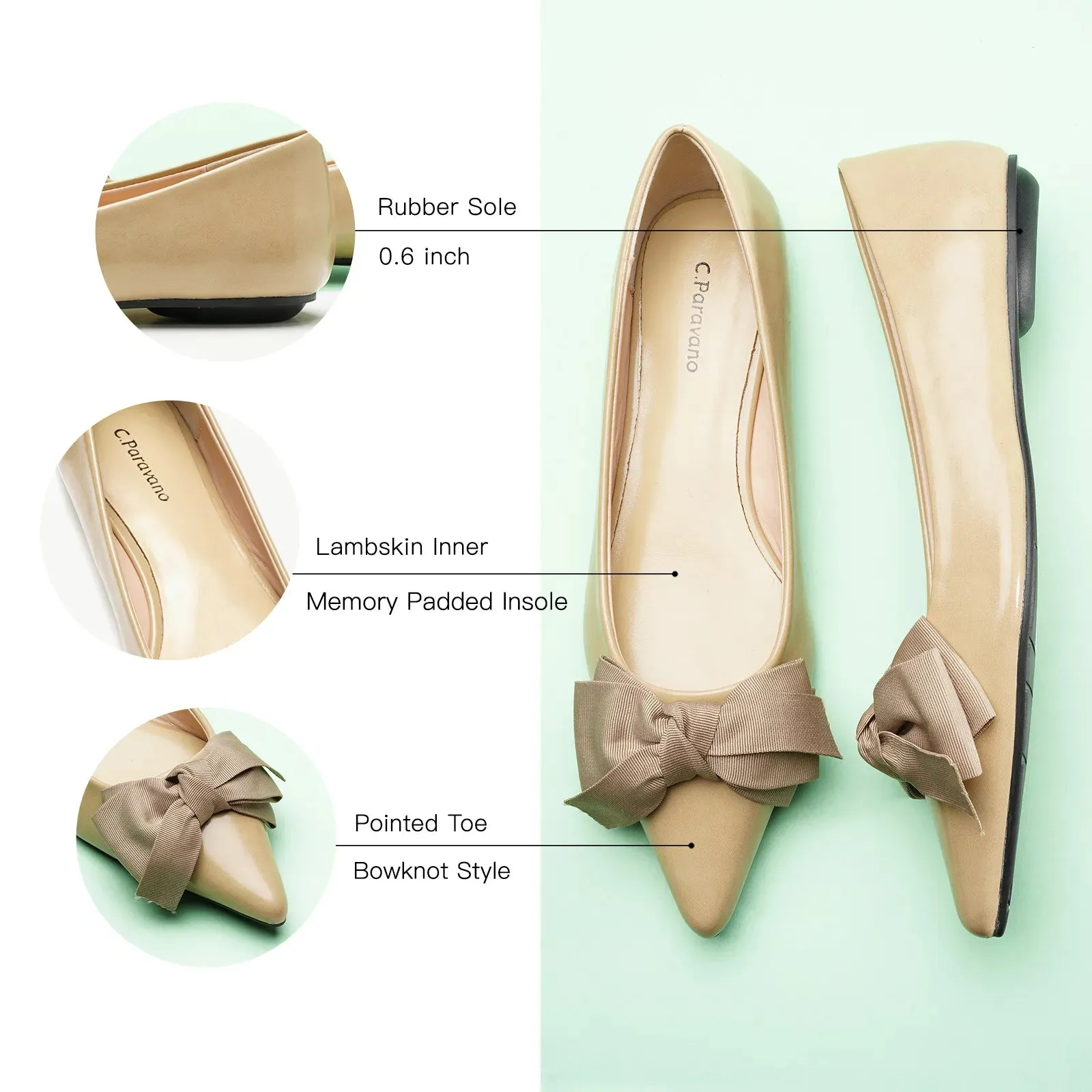 Pointy Bow Flats (Aida) Camel