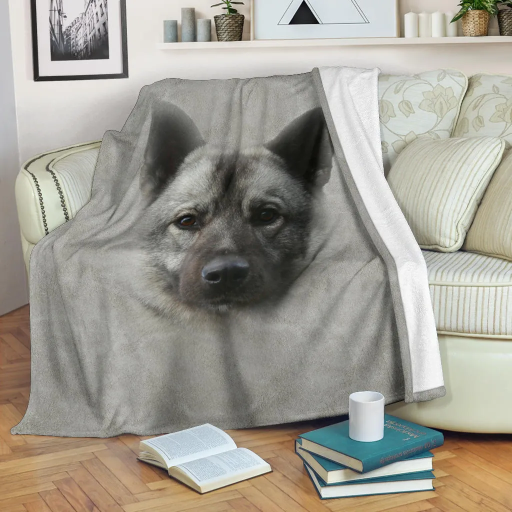 Premium Blanket Norwegian Elkhound Face Hair