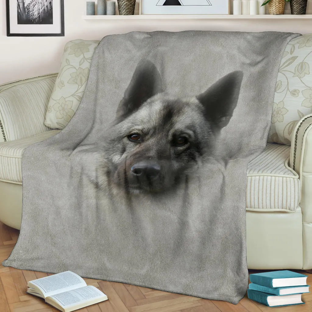 Premium Blanket Norwegian Elkhound Face Hair