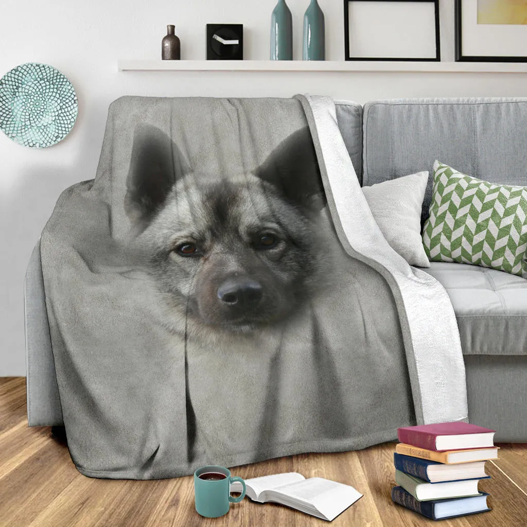 Premium Blanket Norwegian Elkhound Face Hair