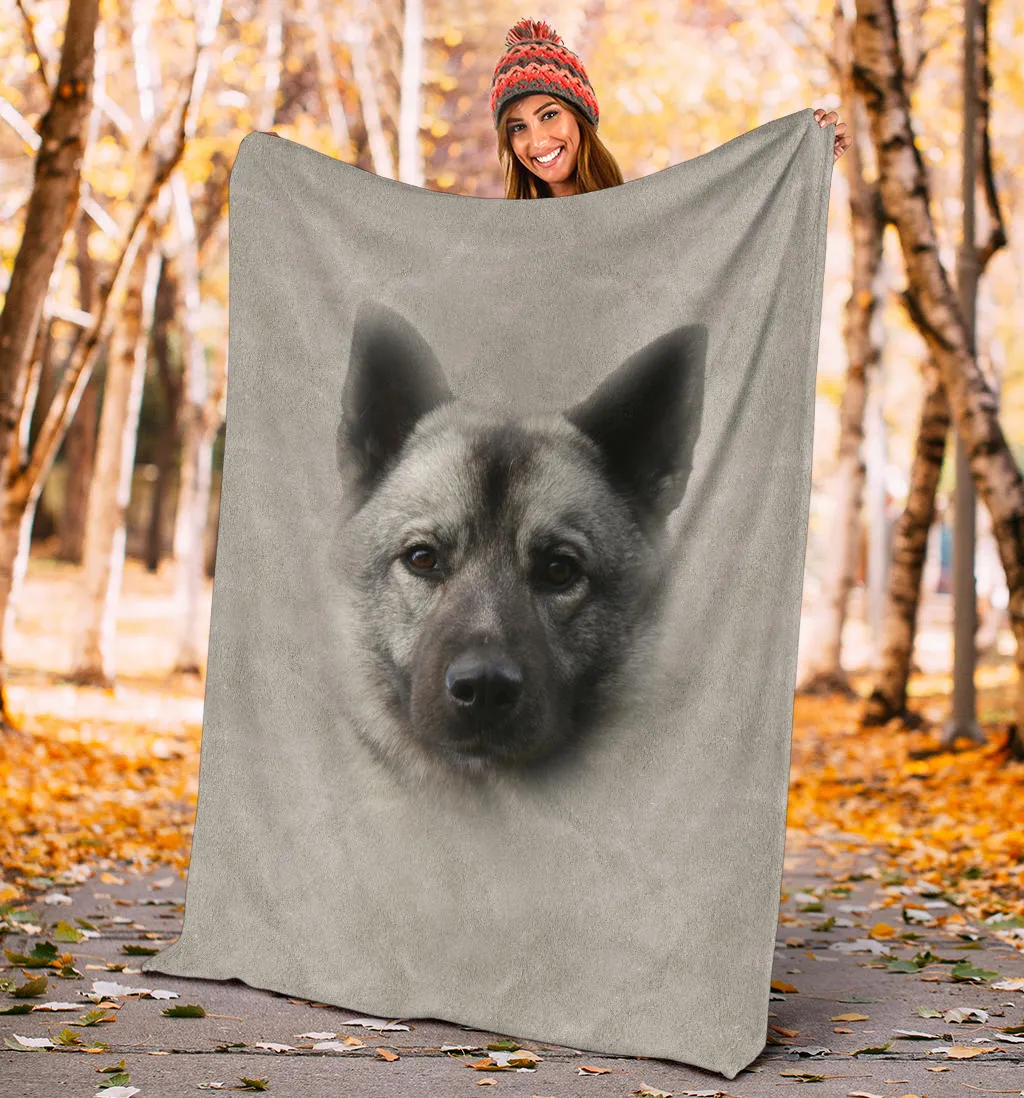 Premium Blanket Norwegian Elkhound Face Hair