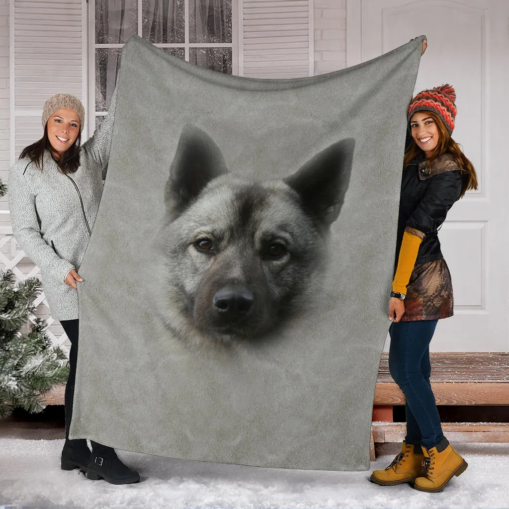 Premium Blanket Norwegian Elkhound Face Hair