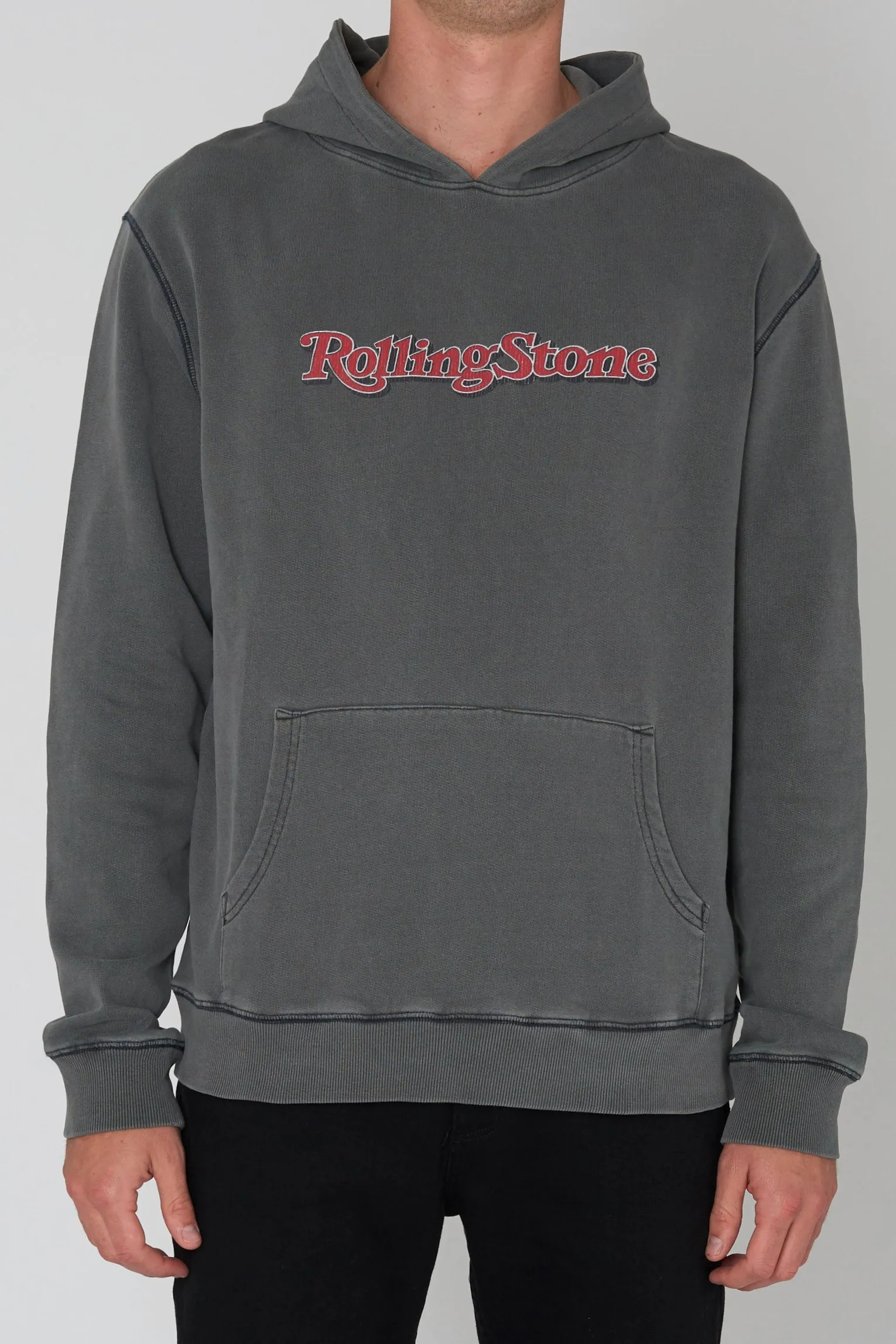 ROLLAS Mens Rolling Stone Hoodie - Washed Black