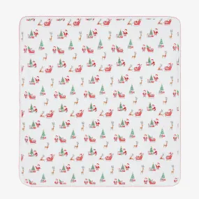 Santa's Sleigh Pima Cotton Blanket (72cm)