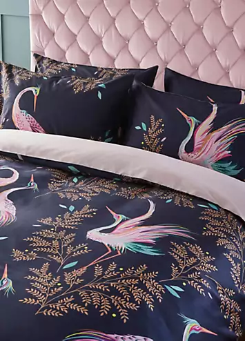 Sara Miller Dancing Cranes 100% Cotton 220 Thread Count Duvet Cover Set | Kaleidoscope