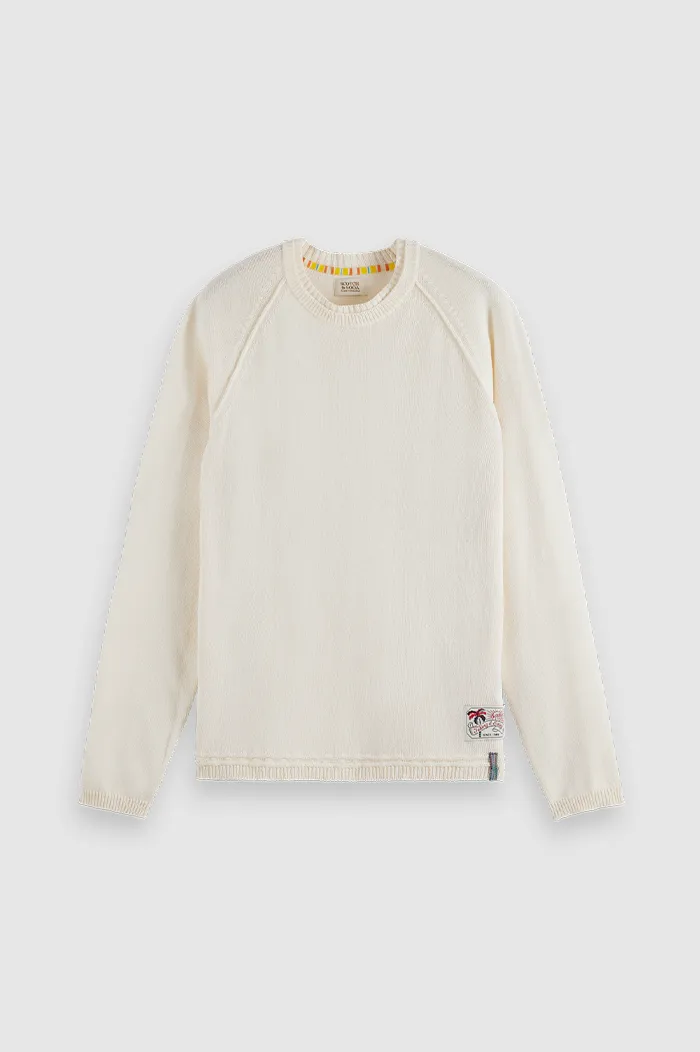 Scotch & Soda Denim White Melange Structured Pullover