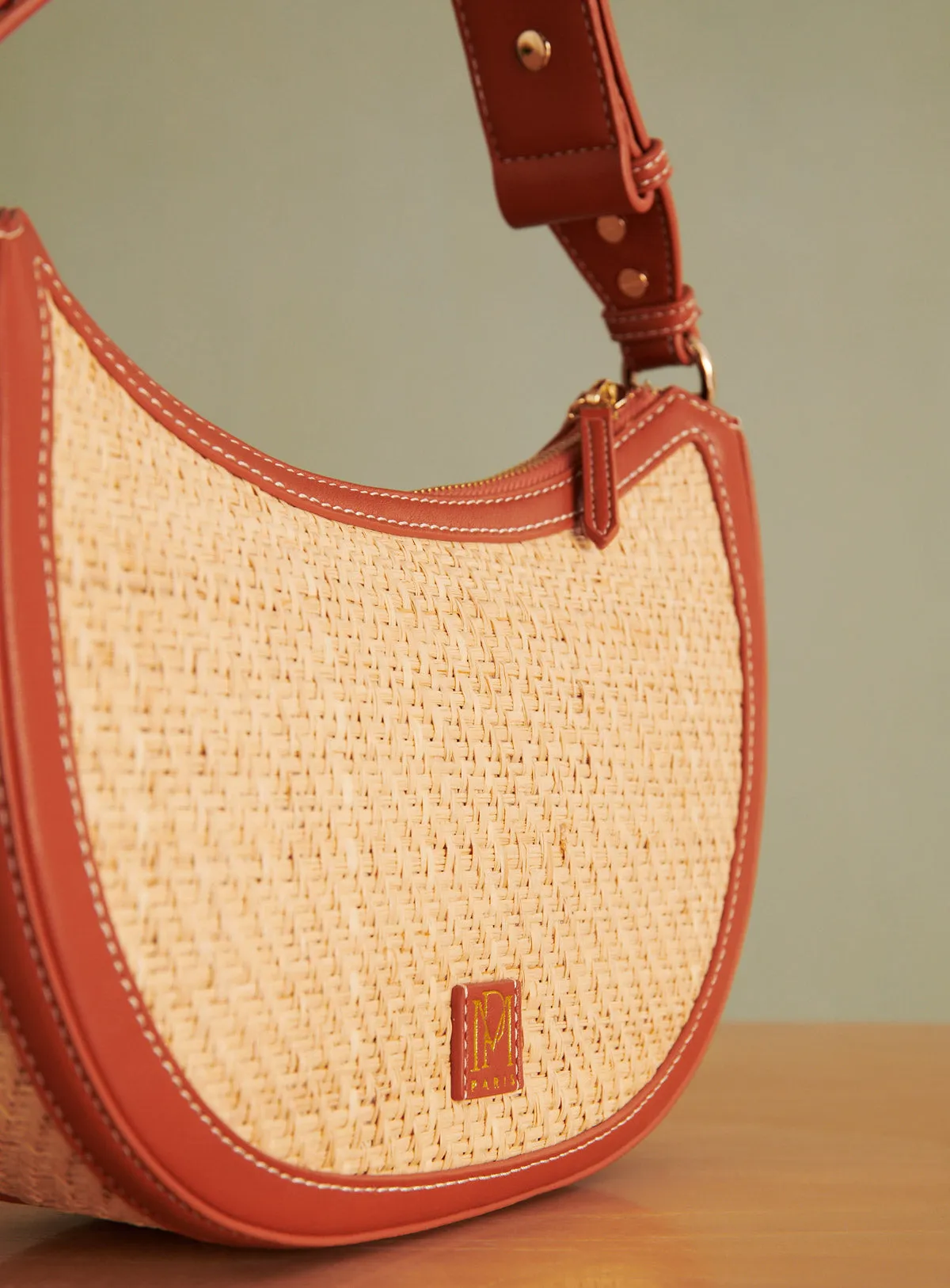 Shoulder Bag Saula Raphia Camel