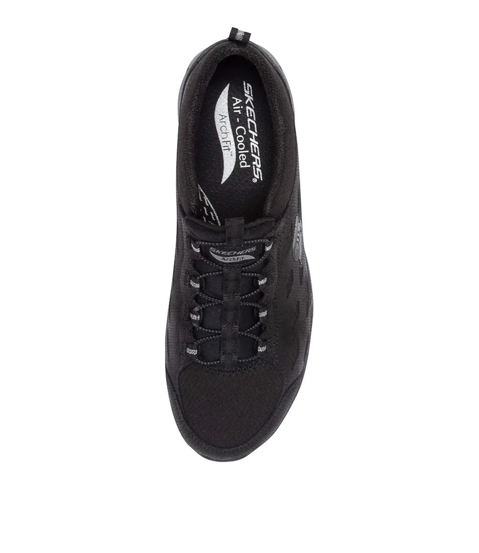 SKECHERS Arch Fit Refine Black Black Smooth Sneakers