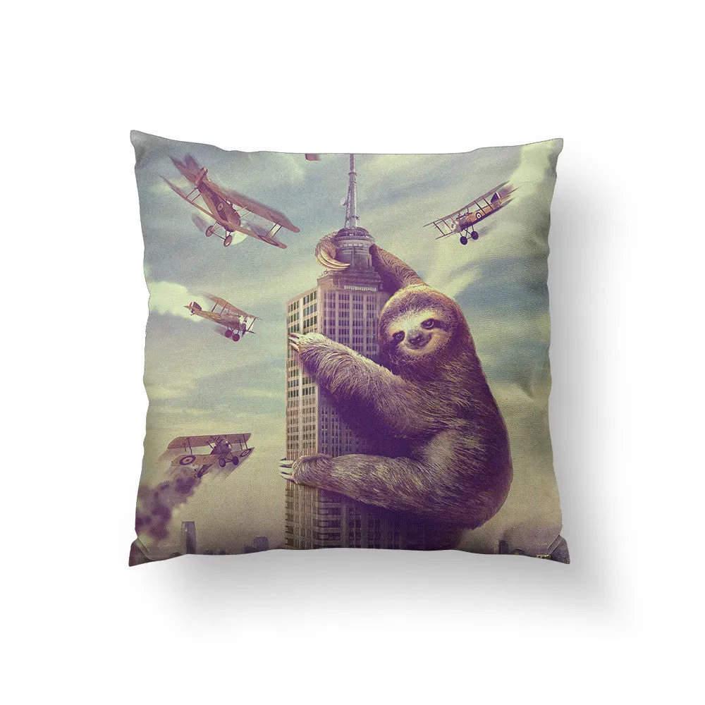 Slothzilla Throw Pillow