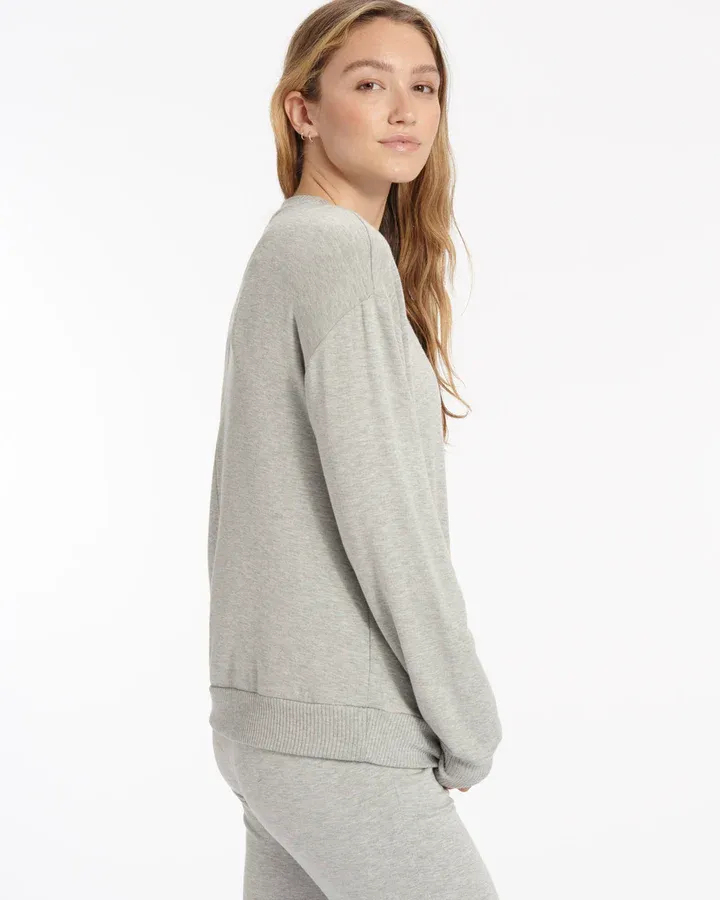 Splendid Supersoft Pullover in Heather Grey