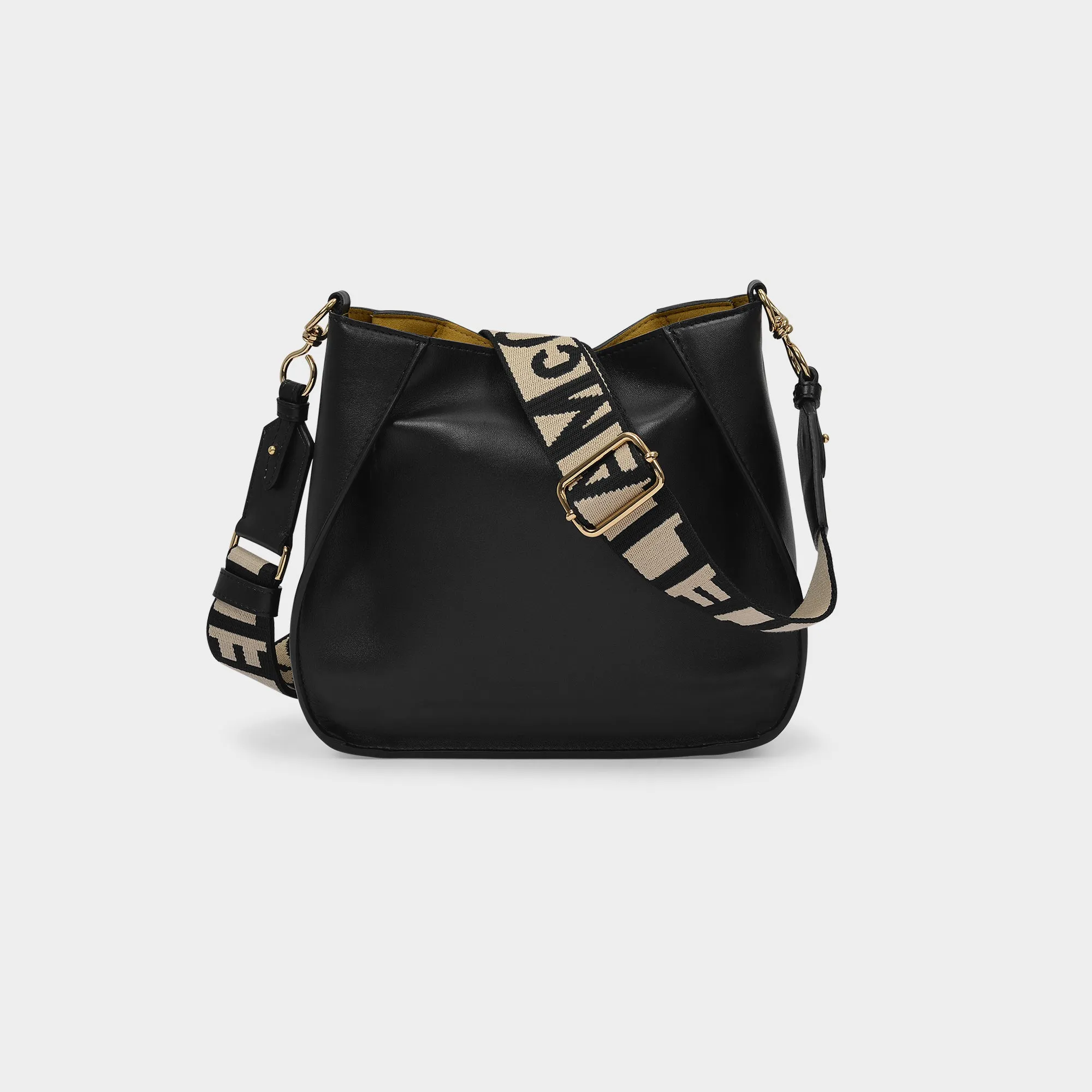 Stella McCartney  Logo Mini Crossbody - Stella Mccartney -  Black - Leather Vegan