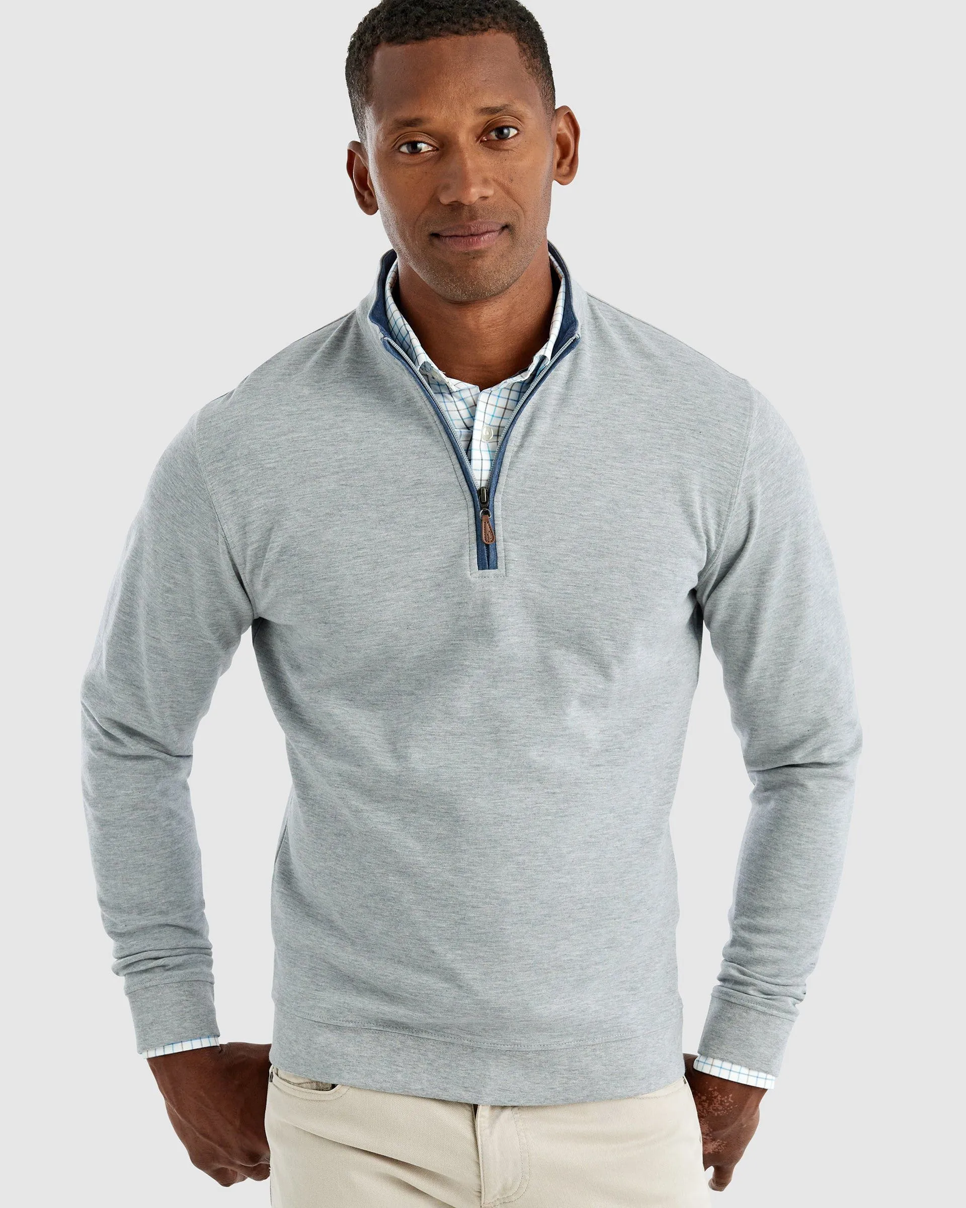 Sully 1/4 Zip Pullover- Lt. Grey