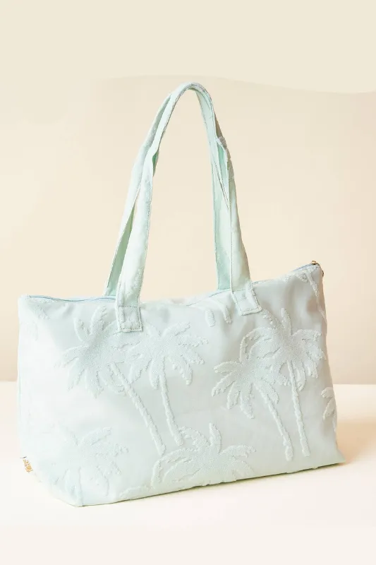 Terry Tote- Aqua Palm