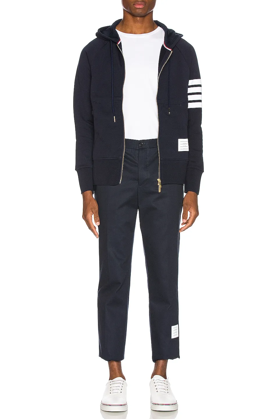 Thom Browne Engineered 4 Bar Zip Hoodie -        