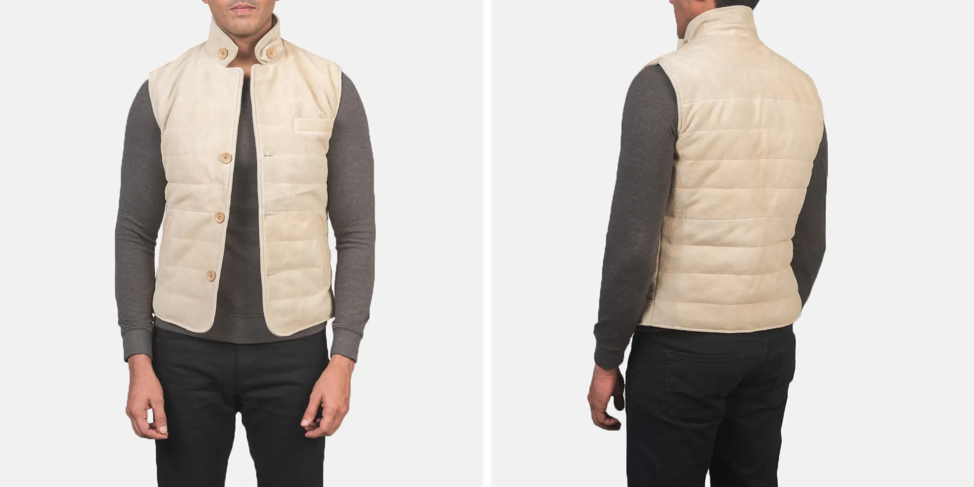 Tony Off-White Suede Vest