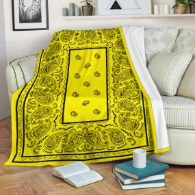 Ultra Plush Yellow with Black Bandana Premium Blanket