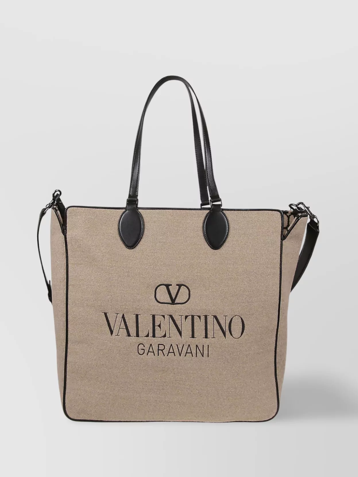 Valentino Garavani   Structured two-tone tote with handle and strap