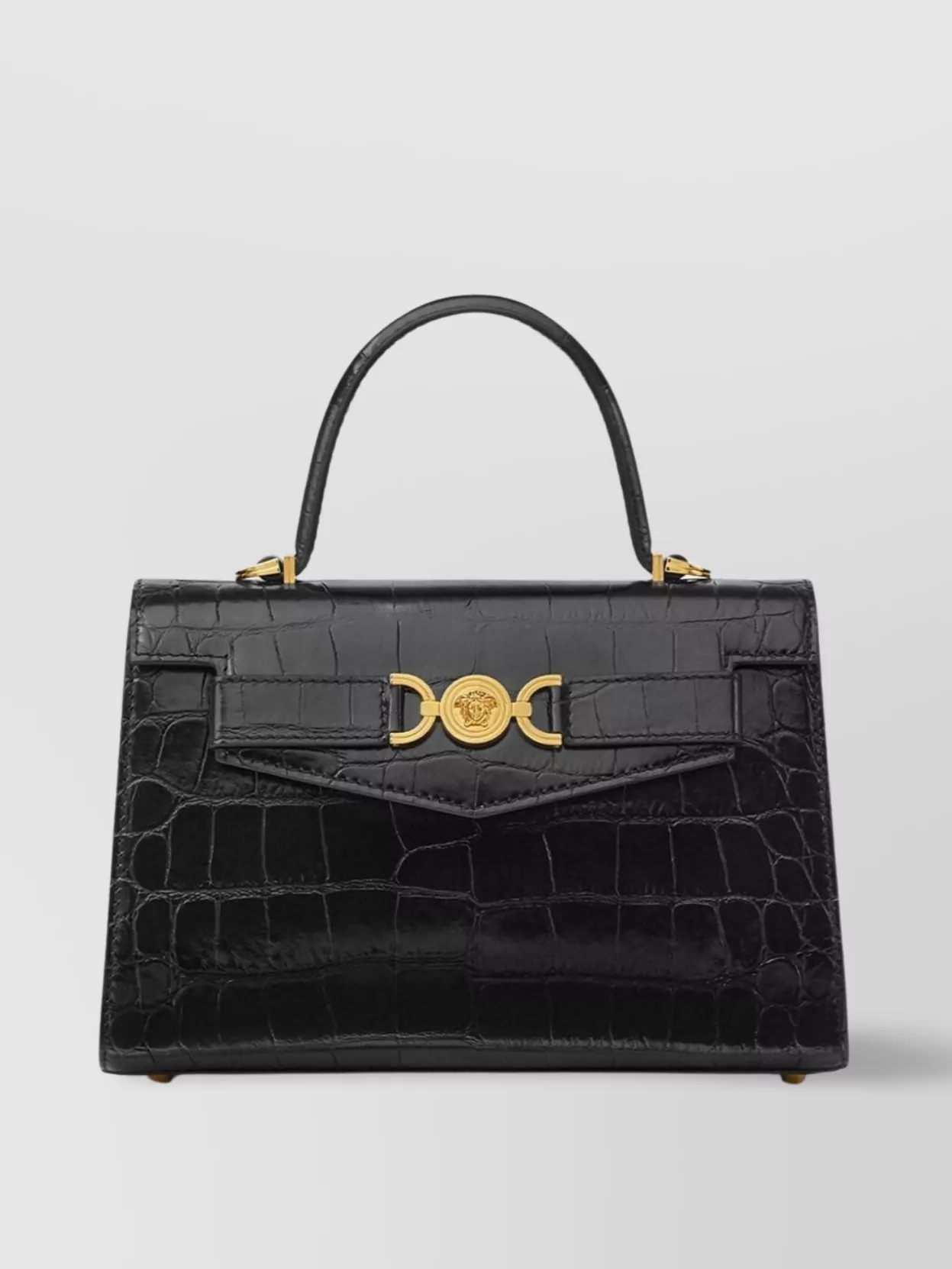 Versace   Crocodile embossed shoulder bag