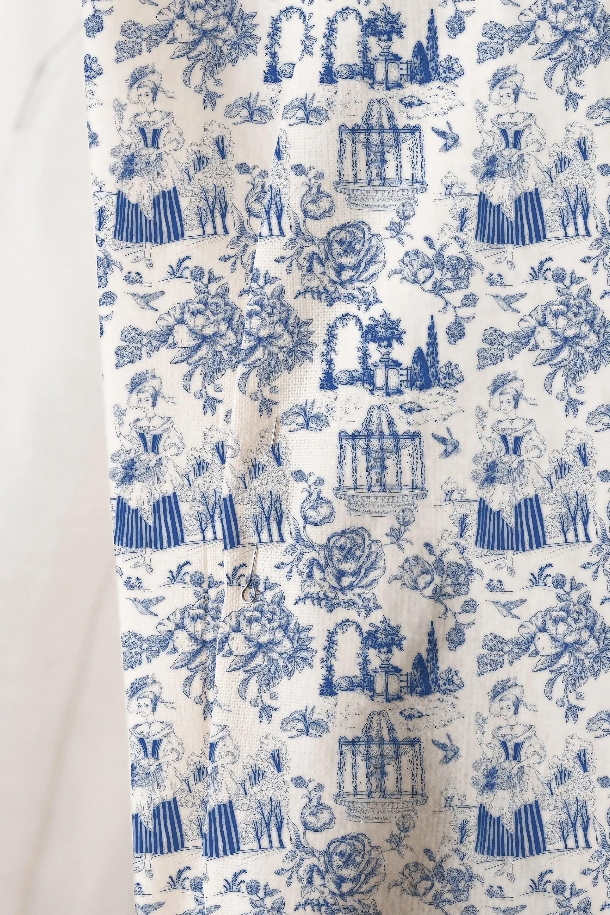 Vintage Linen By The Yard French Toile de Jouy  Print Linen Fabric For Bedding, Curtains, Dresses, Clothing, Table Cloth & Pillo