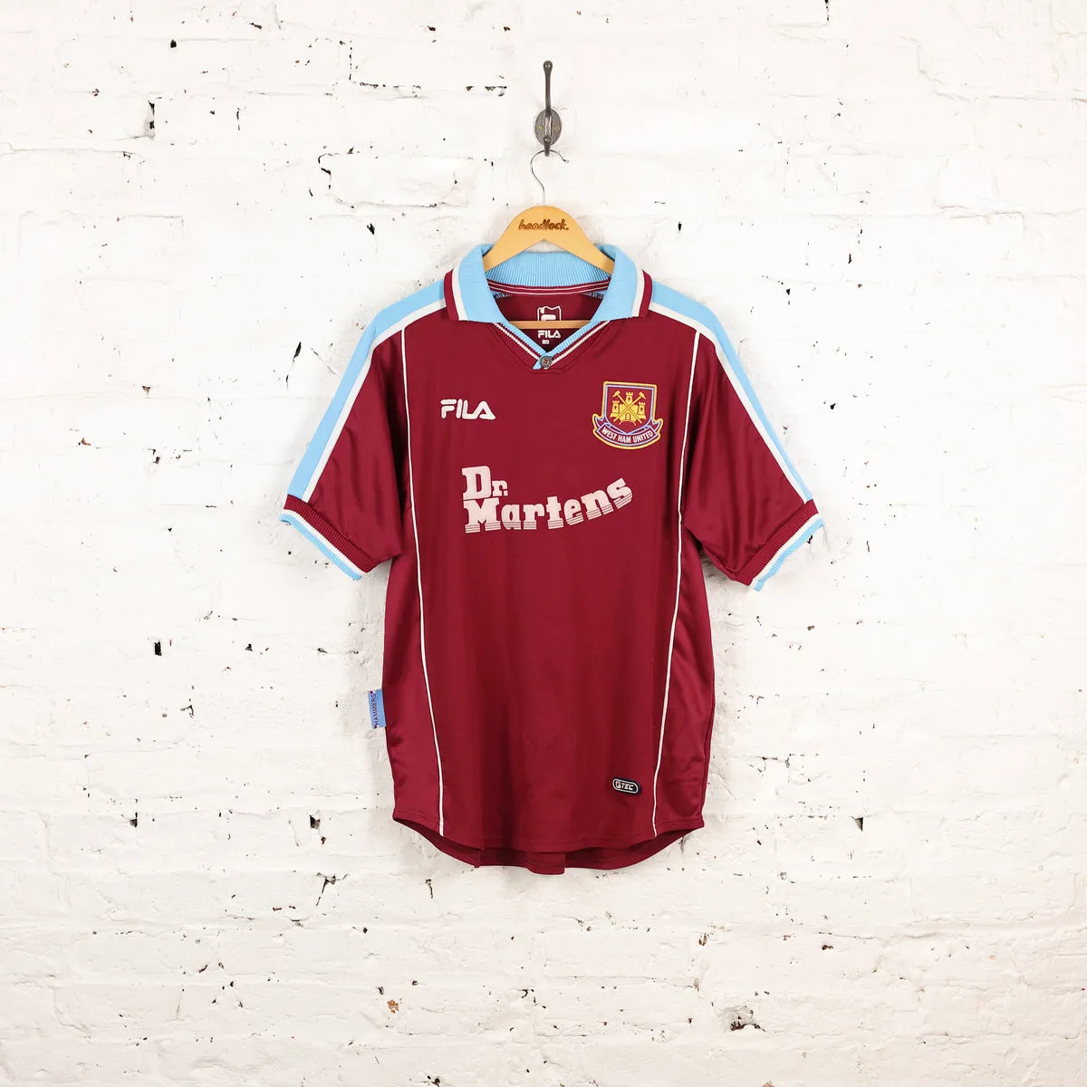 West Ham United Dr Martens Fila 1999 Home Football Shirt - Maroon - M