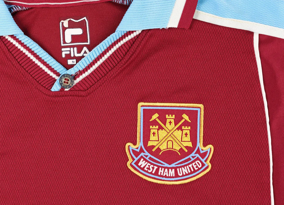 West Ham United Dr Martens Fila 1999 Home Football Shirt - Maroon - M