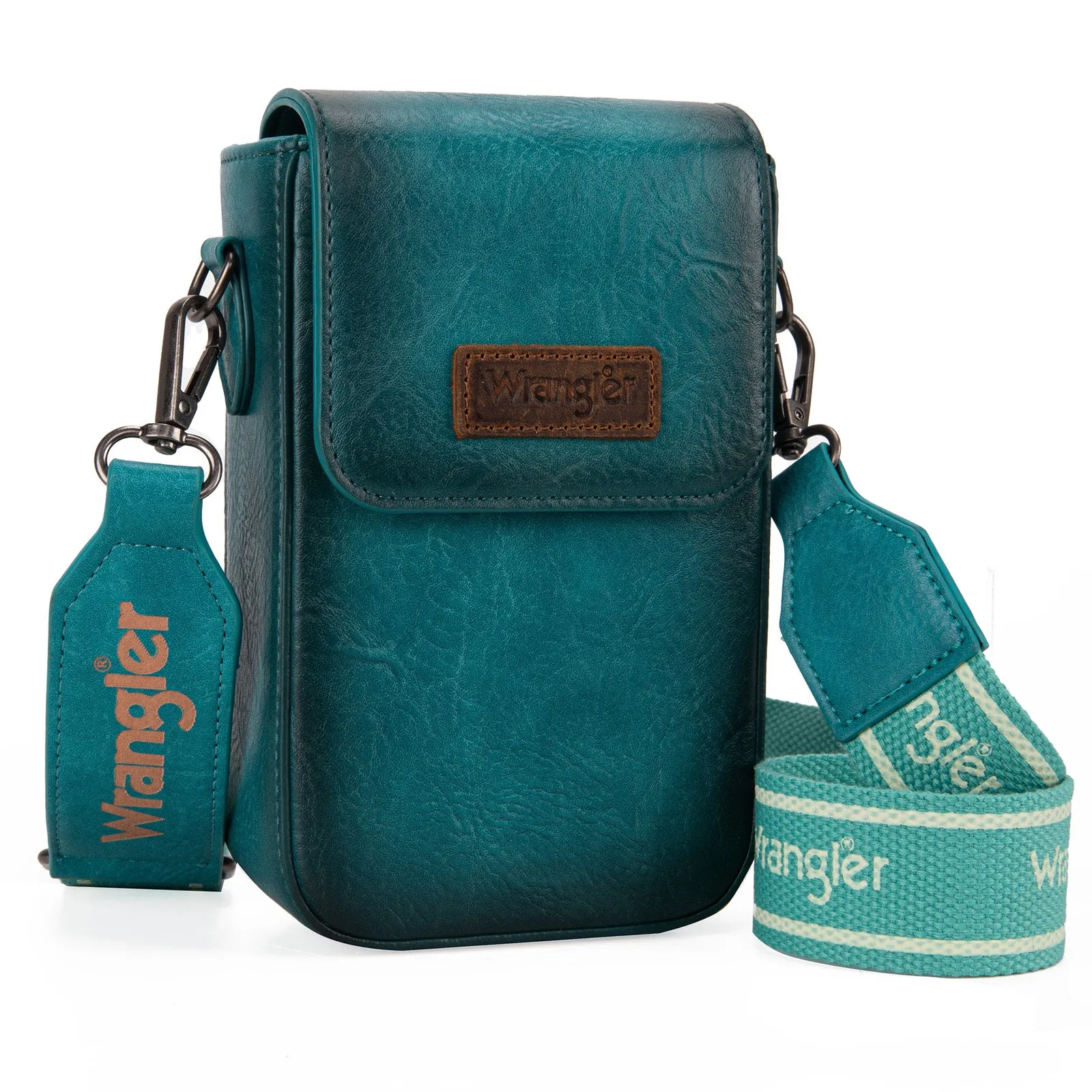 WG118-204  Wrangler Crossbody Cell Phone Purse With Back Card Slots - Turquoise