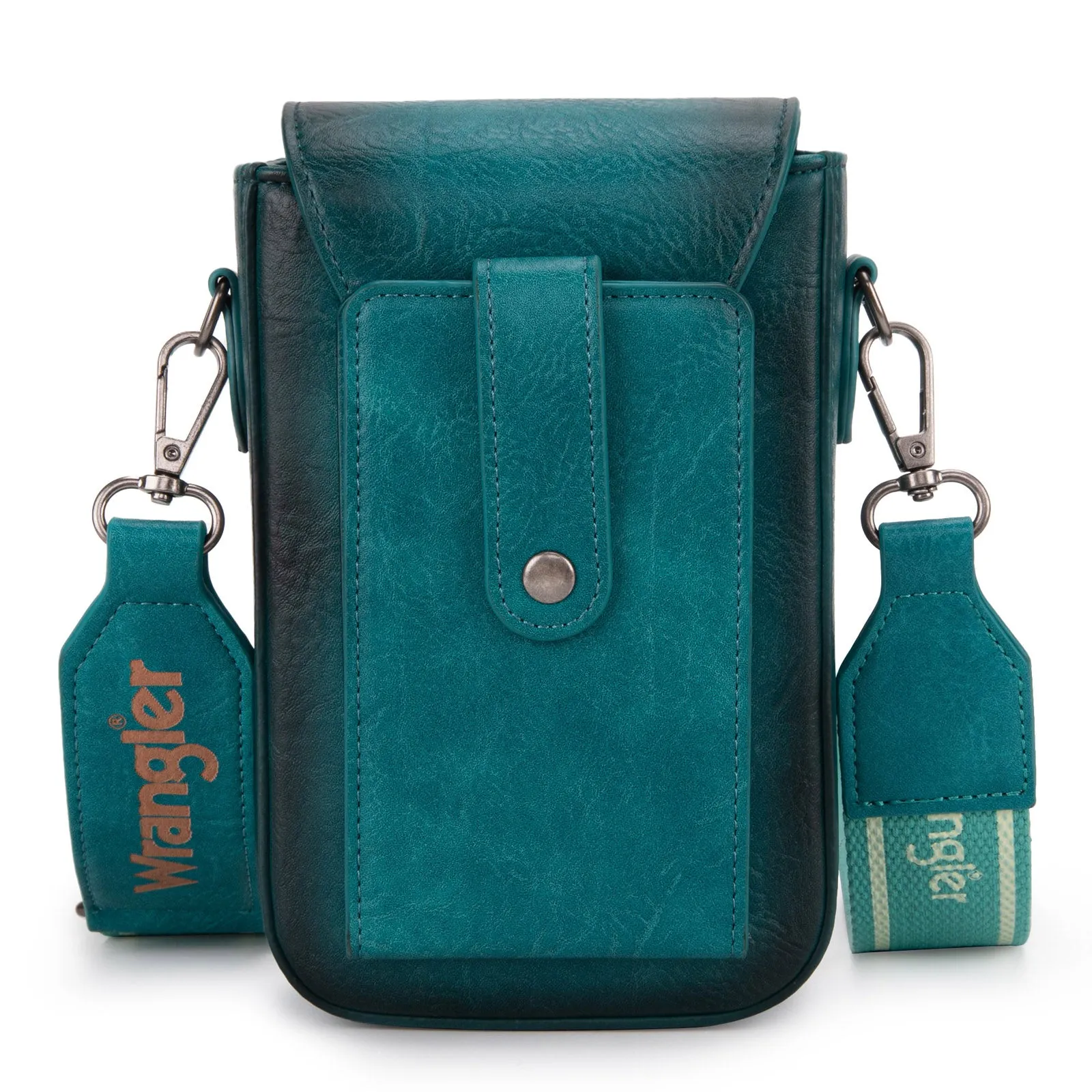 WG118-204  Wrangler Crossbody Cell Phone Purse With Back Card Slots - Turquoise